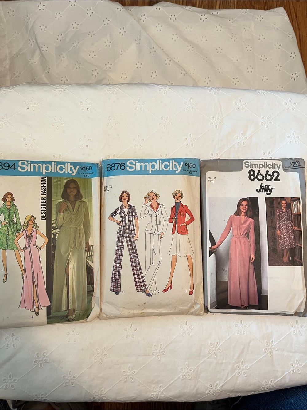 Vintage Simplicity Women Dresses Patterns 6894,6876,8662 Complete, Instructions